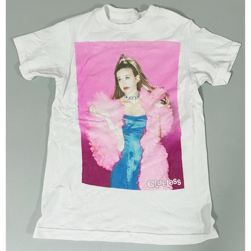 White ‘Clueless’ Cher Movie Graphic T-Shirt Baby Tee Top Size XS 🎀✨ #clueless